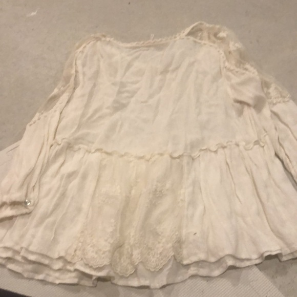 Free people 3/4 sleeve white top - Picture 2 of 5